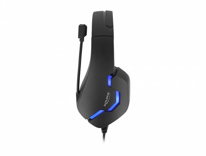 Delock 27182 On Ear Headset kabelgebunden Schwarz, Blau Mikrofon-Rauschunterdrückung Headset Gaming