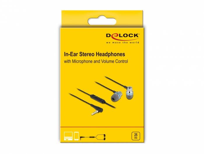Delock 27183 In Ear Kopfhörer kabelgebunden Grau Handy