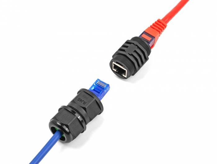 Delock 87255 RJ45 Cat.6A Einbaumodul IP67staub- und wasserdicht 87255 Schwarz 1St.