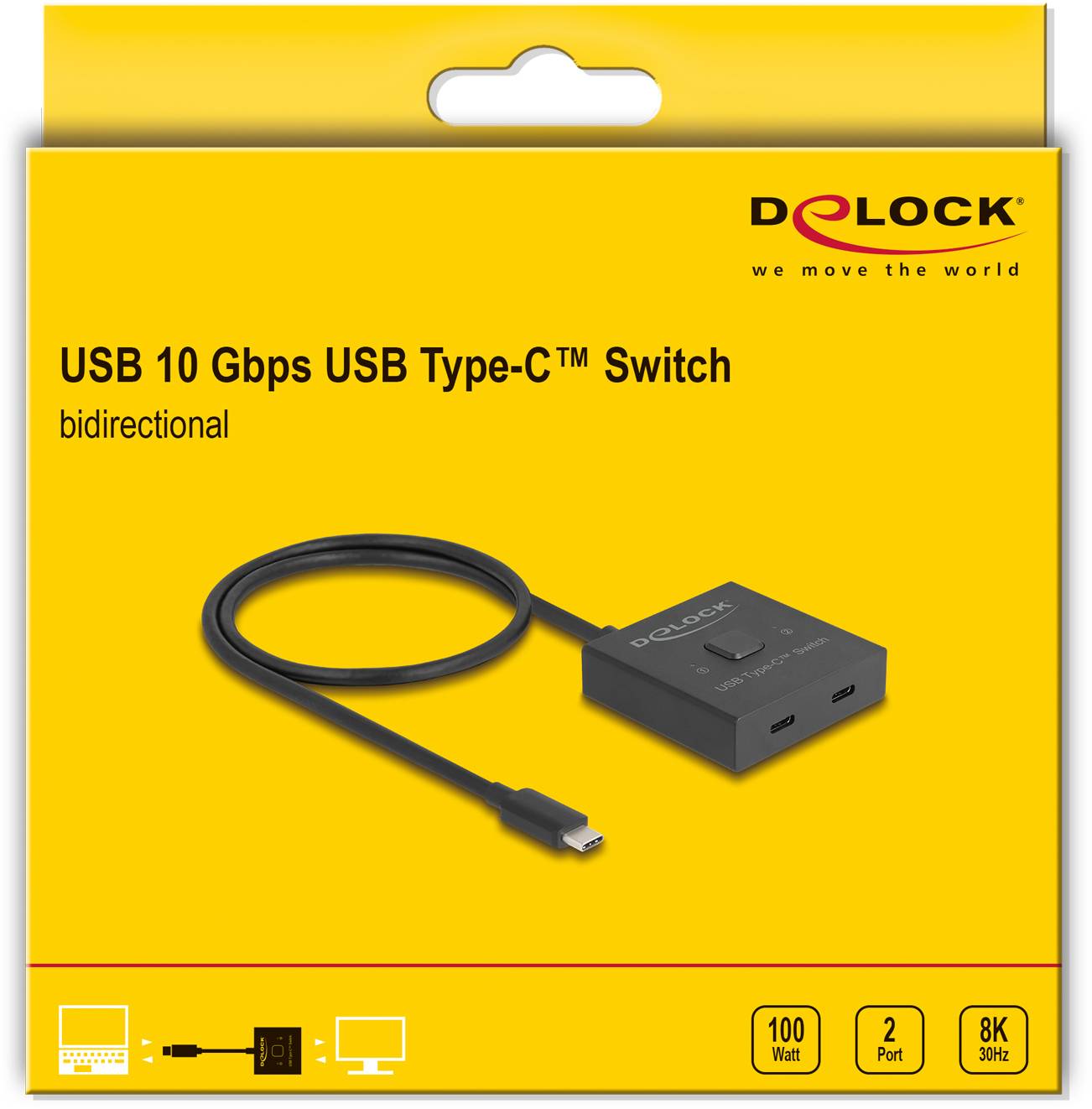 Delock 18911 USB-C® (USB 3.2 Gen 2) Umschalter Schwarz