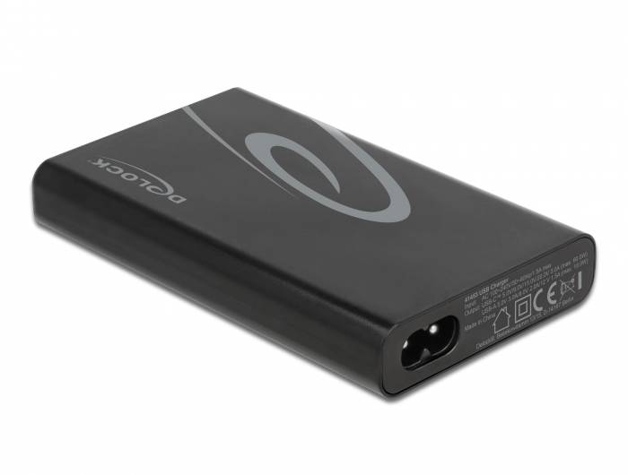 Delock 41453 USB Ladegerät USB-C®, USB-A USB PD Schwarz Steckdose USB Power Delivery (USB-PD), Überstromschutz, Schnellladegerät