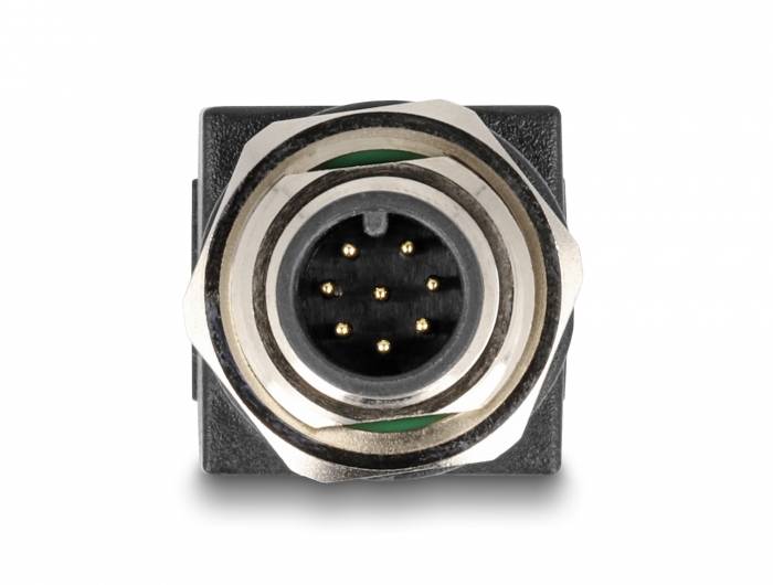 Delock M12 / RJ45 Netzwerk Adapter [1x M12-Stecker - 1x RJ45-Buchse] Schwarz