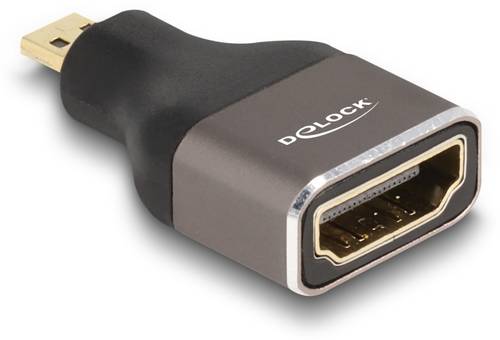 Delock 60079 HDMI Adapter [1x Micro HDMI™ - 1x HDMI-Buchse] Gold, Grau