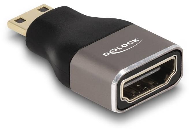 'Delock' Adapter, Mini DisplayPort-Stecker auf HDMI-Buchse, kompakte Bauweise, metallischer Look. Ideal für Videoübertragung.