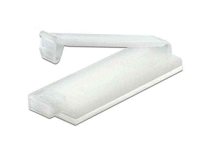 Delock Kabel-Halteclips Nylon Transparent (B x H) 10mm x 3.9mm 10 St. 60181