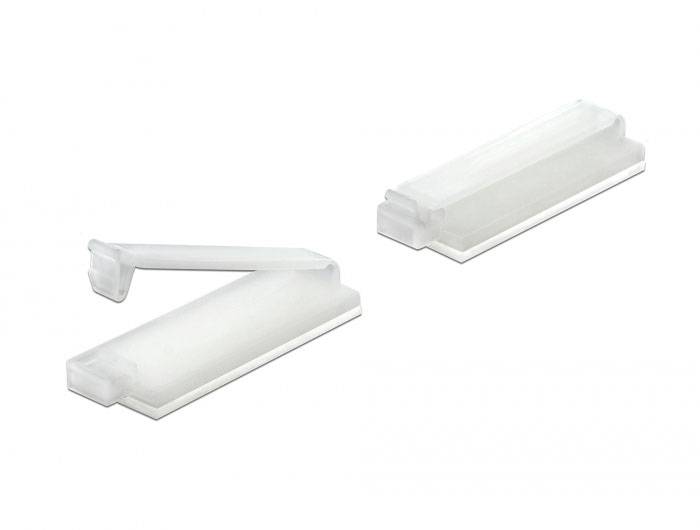 Delock Kabel-Halteclips Nylon Transparent (B x H) 10mm x 3.9mm 10 St. 60181