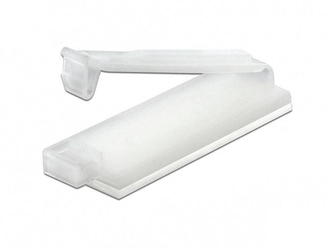 Delock Kabel-Halteclips Nylon Transparent (B x H) 10mm x 5mm 10 St. 60182