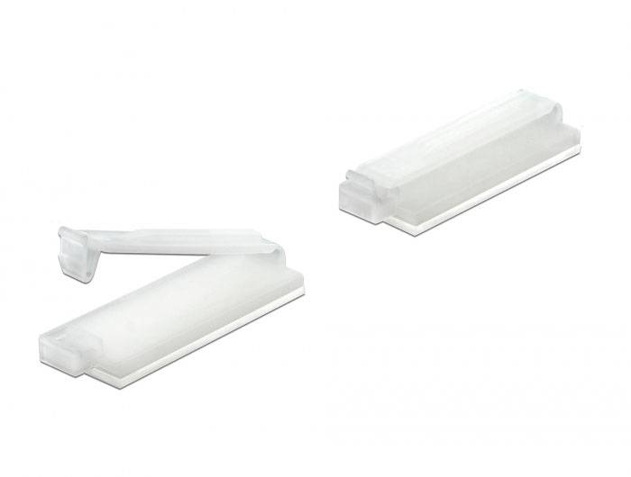 Delock Kabel-Halteclips Nylon Transparent (B x H) 10mm x 5mm 10 St. 60182