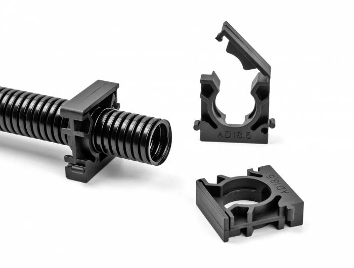 Delock Kabelschlauchhalter Kunststoff Schwarz (B x H) 51mm x 16mm 4St.