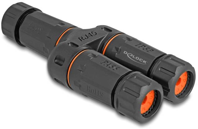 Delock RJ45 Netzwerk Adapter [1x RJ45-Buchse - 2x RJ45-Buchse] Schwarz