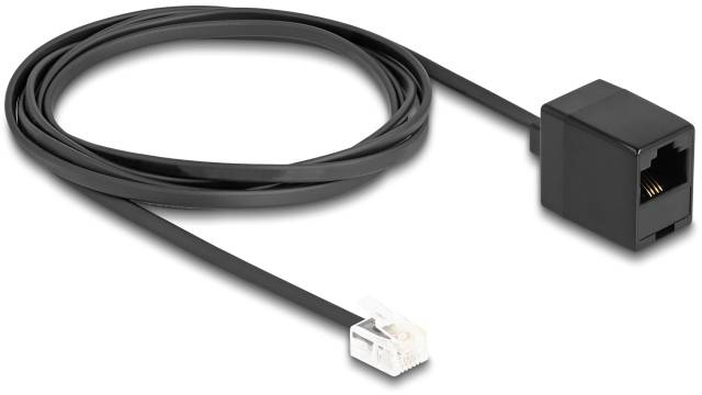 Delock Telefon (analog) Anschlusskabel 2m Schwarz