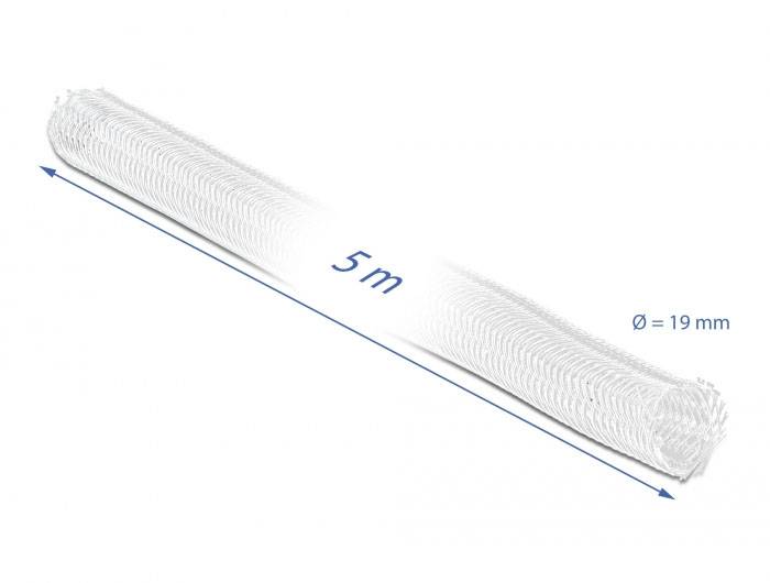 Delock 20817 20817 Geflechtschlauch Weiß Polyester 5m 12mm (max) 1St.