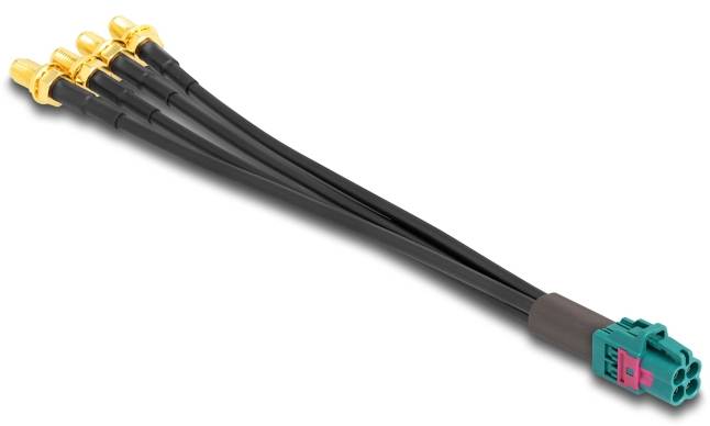 Delock WLAN-Antennen Anschlusskabel [1x Fakra-Buchse - 4x SMA-Buchse] 0.2m Schwarz