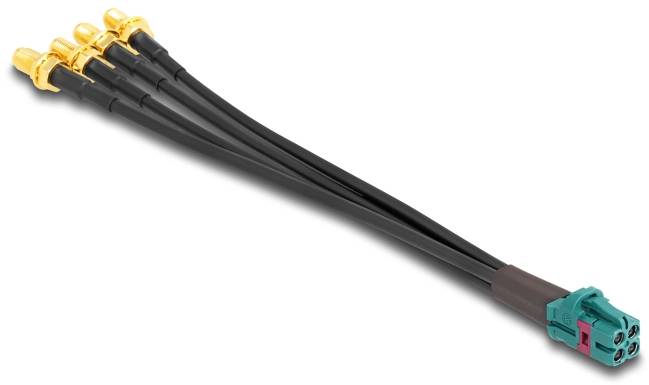 Delock WLAN-Antennen Anschlusskabel [1x Fakra-Buchse - 4x SMA-Buchse] 0.2m Schwarz