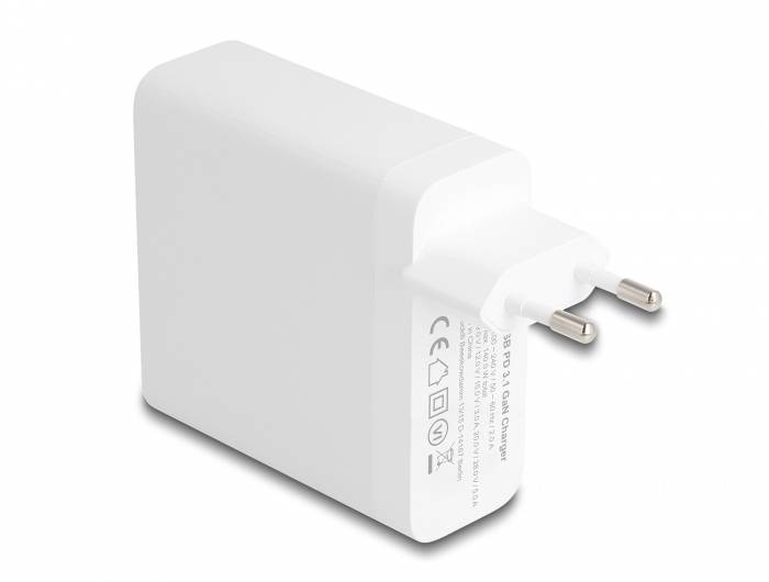Delock 41471 USB Ladegerät 140 W USB PD 3.1 Weiß Innenbereich GaN