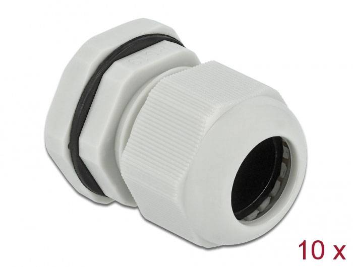 Delock 60221 Kabelverschraubung Kunststoff Grau 10St.