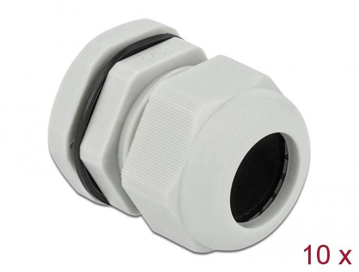 Delock 60225 Kabelverschraubung Kunststoff Grau 10St.