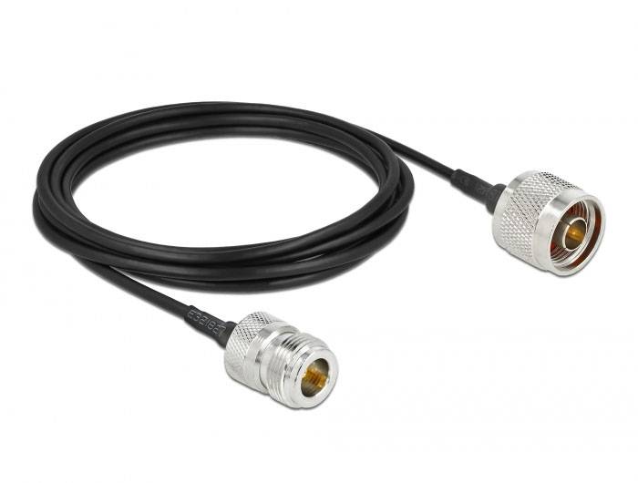Delock WLAN-Antennen Anschlusskabel [1x N-Stecker - 1x N-Buchse] 3m Schwarz
