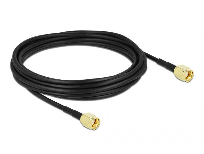 Delock WLAN-Antennen Anschlusskabel [1x RPSMA-Stecker - 1x RPSMA-Stecker] 5m Schwarz