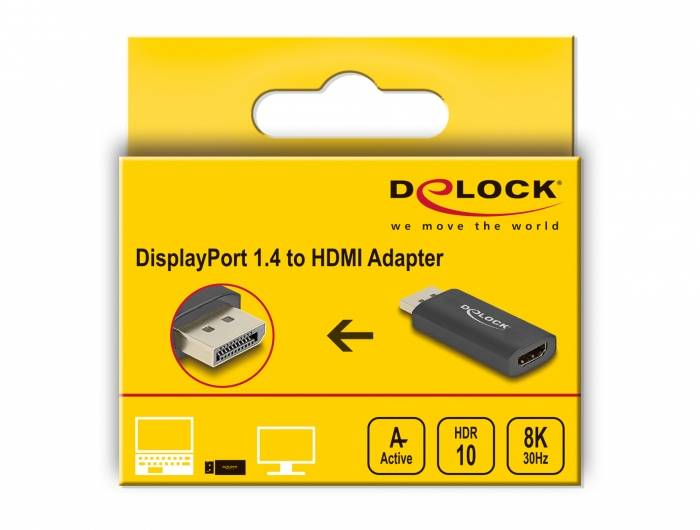 Delock 61055 DisplayPort / HDMI Adapter [1x DisplayPort Stecker - 1x HDMI-Buchse] Schwarz