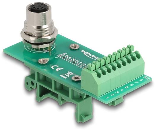 Delock Seriell Adapter [1x M12-Buchse - 1x Buchse] Grün