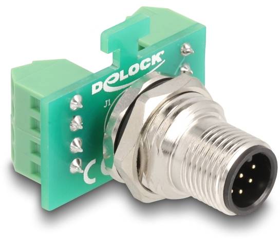 Delock Seriell Adapter [1x M12-Stecker - 1x Buchse] Grün