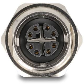 Delock M12 / RJ45 Netzwerk Adapter [1x M12-Buchse - 1x RJ45-Buchse] Silber