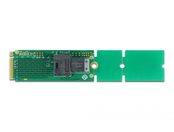 Delock Seriell Adapter [1x M.2 Key M-Stecker - 1x Mini-SAS-Buchse (SFF-8643)] Grün