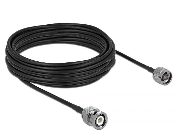 Delock WLAN-Antennen Anschlusskabel [1x BNC-Stecker - 1x N-Stecker] 10m Schwarz, Grau