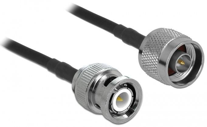 Delock WLAN-Antennen Anschlusskabel [1x BNC-Stecker - 1x N-Stecker] 10m Schwarz, Grau