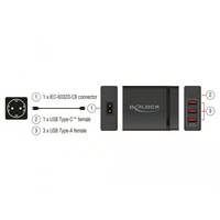 Delock 63974 USB Ladegerät 60W USB-C®, USB-A USB PD Schwarz Steckdose USB Power Delivery (USB-PD), Überstromschutz Delock 63974 USB Ladegerät 60W USB-C®, USB-A USB PD Schwarz Steckdose USB Power Delivery (USB-PD), Überstromschutz