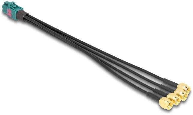 Delock WLAN-Antennen Anschlusskabel [1x Fakra-Buchse - 4x SMA-Stecker] 0.2m Schwarz