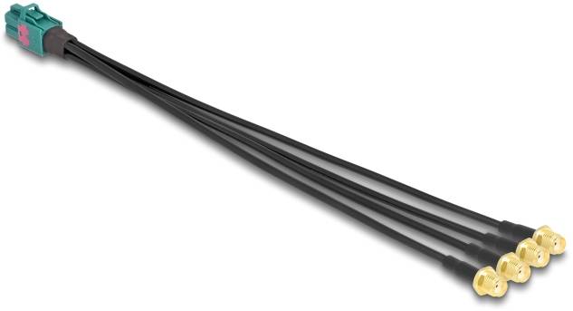 Delock WLAN-Antennen Anschlusskabel [1x Fakra-Buchse - 4x SMA-Buchse] 0.2m Schwarz