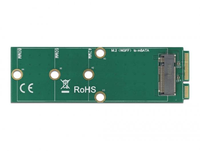 Delock Seriell Adapter [1x M.2 Key B-Buchse - 1x mSATA-Stecker]