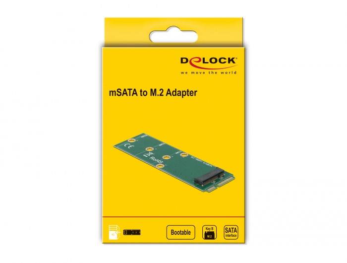 Delock Seriell Adapter [1x M.2 Key B-Buchse - 1x mSATA-Stecker]