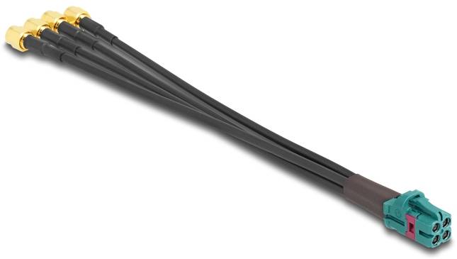 Delock WLAN-Antennen Anschlusskabel [1x Fakra-Buchse - 4x SMA-Stecker] 0.2m Schwarz