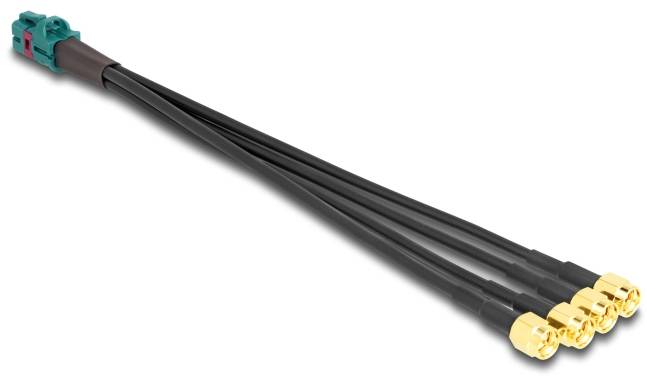Delock WLAN-Antennen Anschlusskabel [1x Fakra-Buchse - 4x SMA-Stecker] 0.2m Schwarz