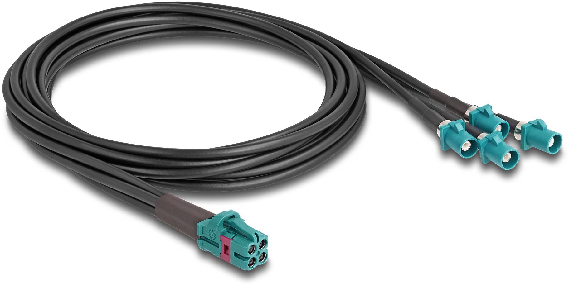 Delock WLAN-Antennen Anschlusskabel [1x Fakra-Buchse - 4x Fakra-Stecker] 1m Schwarz, Blau