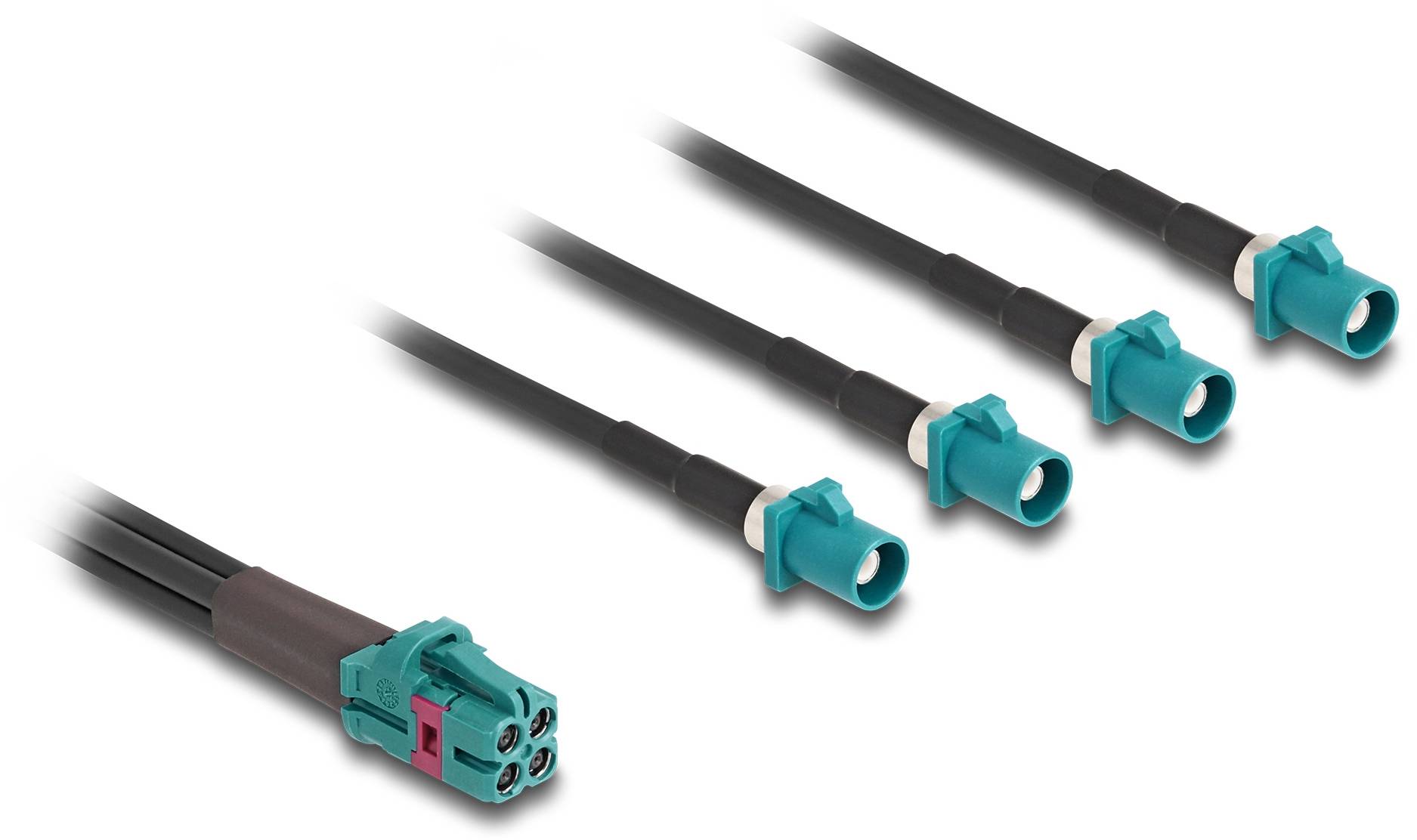 Delock WLAN-Antennen Anschlusskabel [1x Fakra-Buchse - 4x Fakra-Stecker] 1m Schwarz, Blau