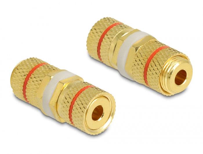 Delock 64143 64143 Audio Adapter [1x Polklemme - 1x Polklemme] Gold, Rot