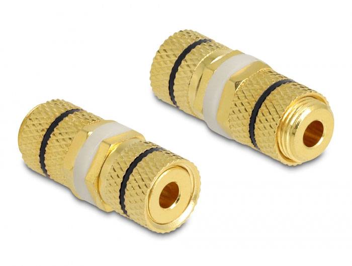Delock 64144 64144 Audio Adapter [1x Polklemme - 1x Polklemme] Schwarz, Gold
