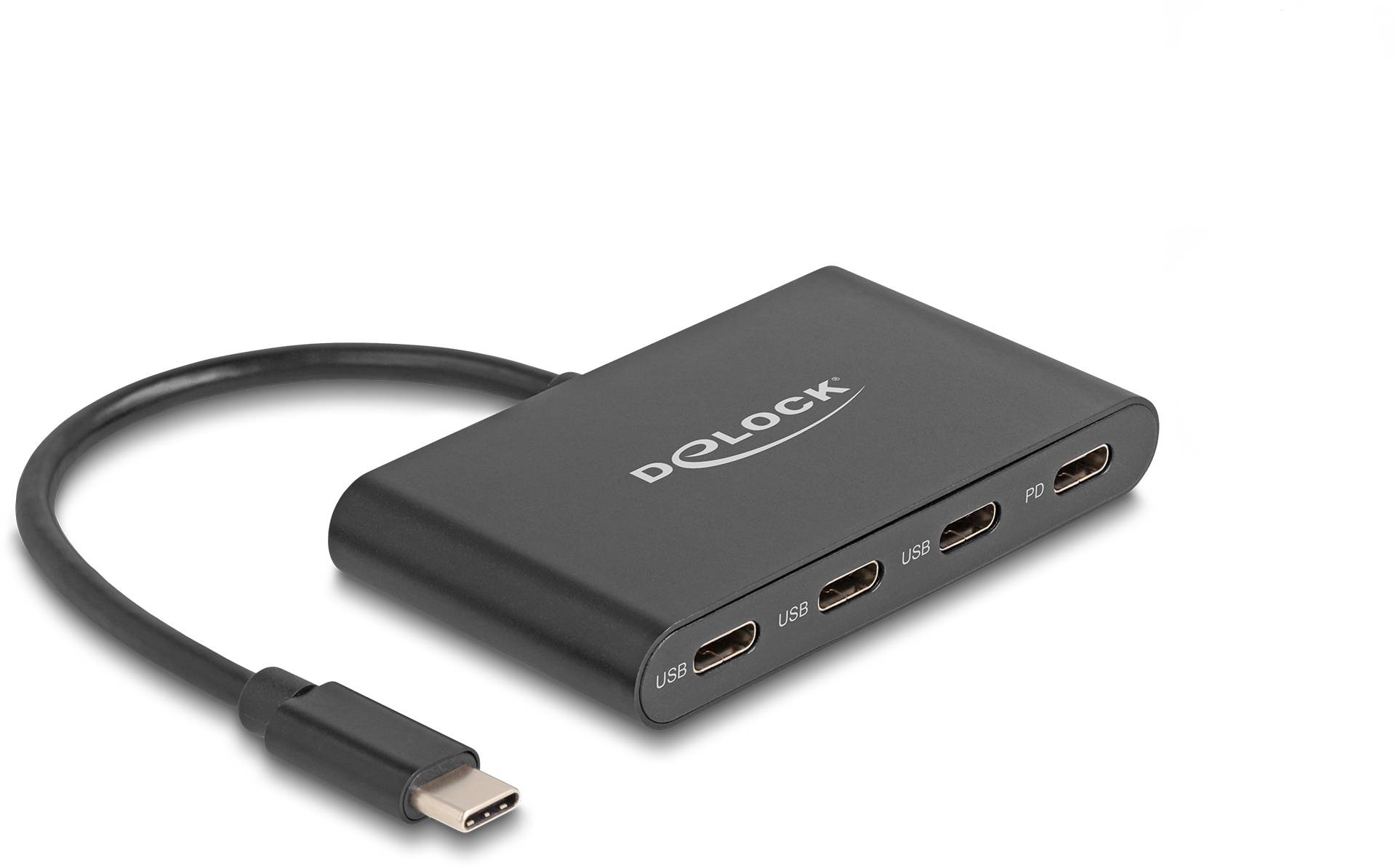 Delock 64174 USB-Hub 4 Port USB-C® USB 3.2 Gen1 5 GBit/s mit USB-C® Stecker Schwarz 64174