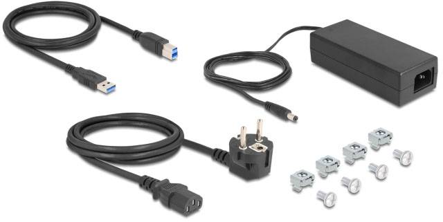 Delock 64240 USB-Hub 10 Port USB-A, DC-Buchse 3.5mm USB 3.2 Gen1 5 GBit/s Schwarz 64240