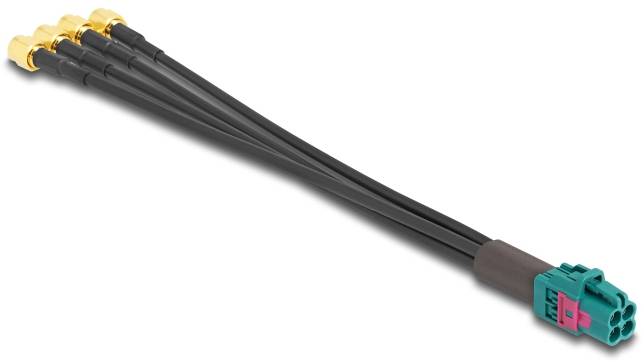 Delock WLAN-Antennen Anschlusskabel [1x Fakra-Buchse - 4x SMA-Stecker] 0.2m Schwarz