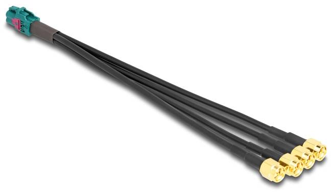 Delock WLAN-Antennen Anschlusskabel [1x Fakra-Buchse - 4x SMA-Stecker] 0.2m Schwarz