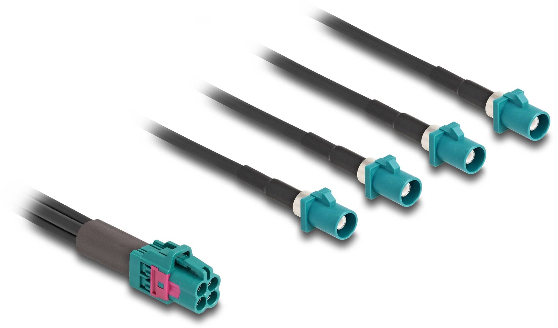 Delock WLAN-Antennen Anschlusskabel [1x Fakra-Buchse - 4x Fakra-Stecker] 1m Schwarz, Blau