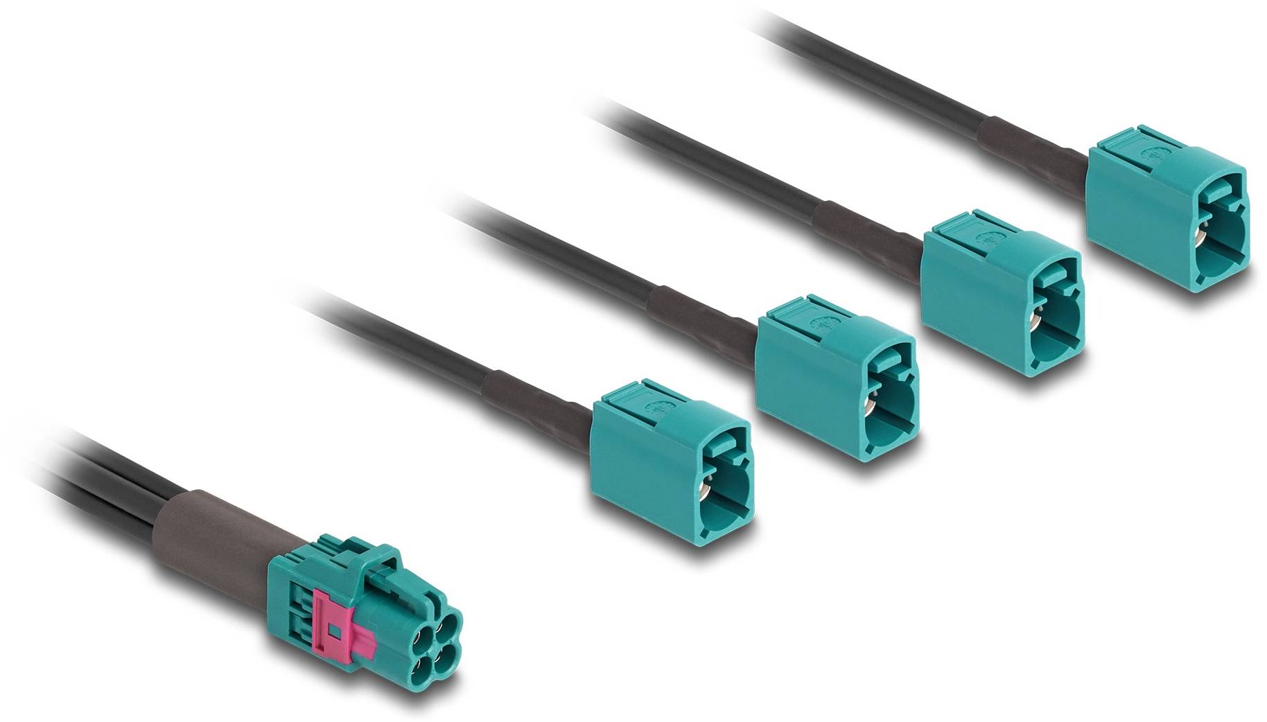 Delock WLAN-Antennen Anschlusskabel [1x Fakra-Buchse - 4x Fakra-Buchse] 1m Schwarz, Blau