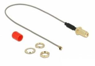 Delock WLAN-Antennen Anschlusskabel [1x SMA-Buchse - 1x IPEX-Stecker] 0.2m Grau