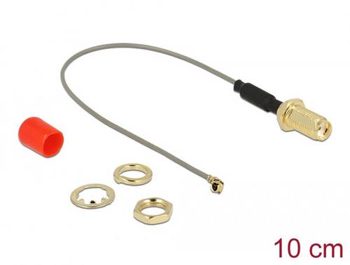Delock WLAN-Antennen Anschlusskabel [1x SMA-Buchse - 1x IPEX-Stecker] 0.1 m Grau