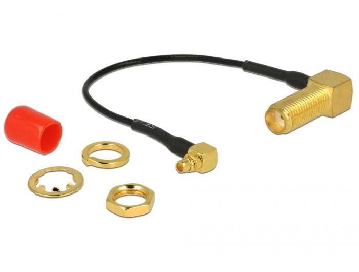 Delock WLAN-Antennen Anschlusskabel [1x SMA-Buchse - 1x MMCX-Stecker] 0.1m Schwarz